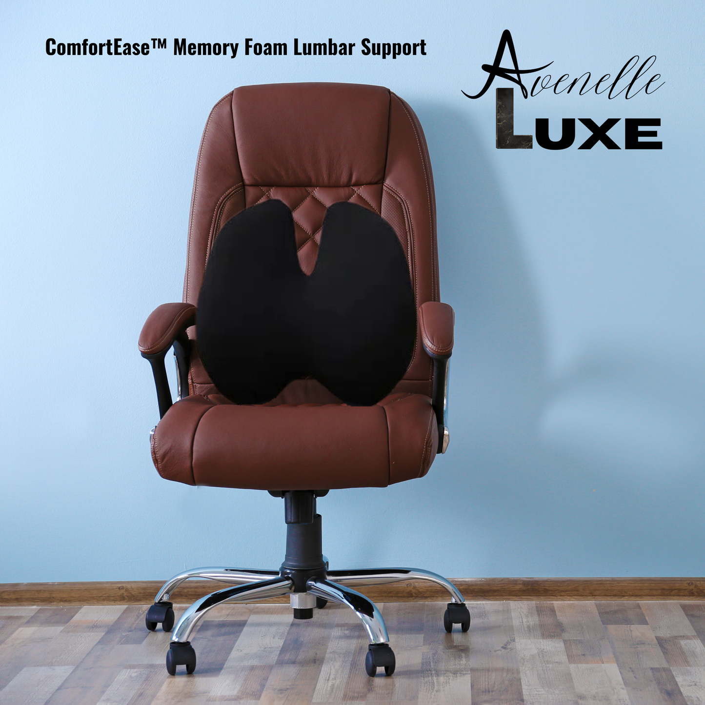 Avenelle Luxe ComfortEase™ Memory Foam Support Cushion – Ergonomic Back & Tailbone Support for Office, Car & Travel