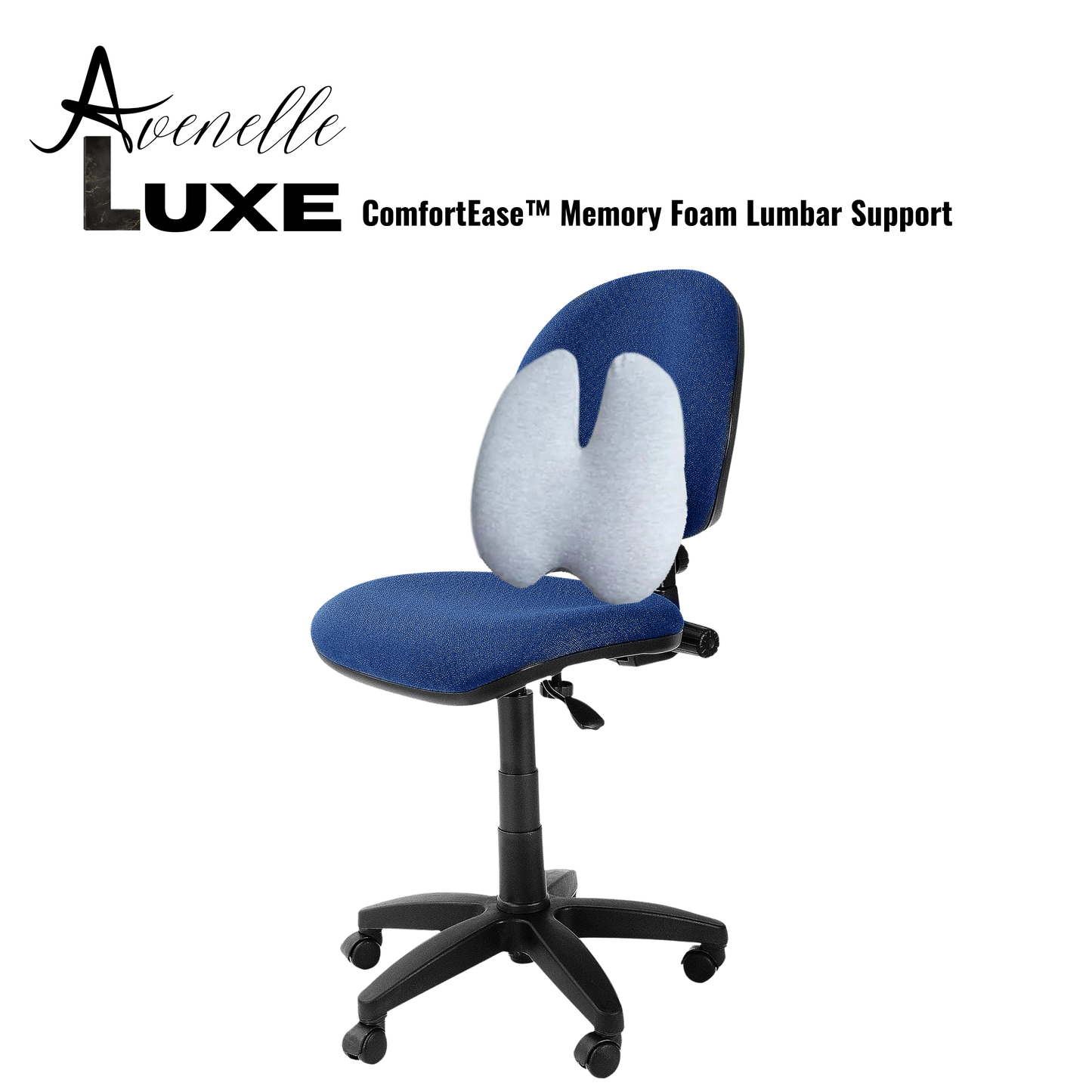 Avenelle Luxe ComfortEase™ Memory Foam Support Cushion – Ergonomic Back & Tailbone Support for Office, Car & Travel