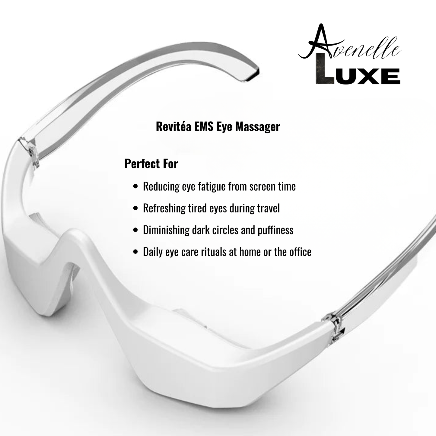 Avenelle Luxe Revitéa™ EMS Eye Massager – Red Light & Gentle Microcurrent Skincare Device