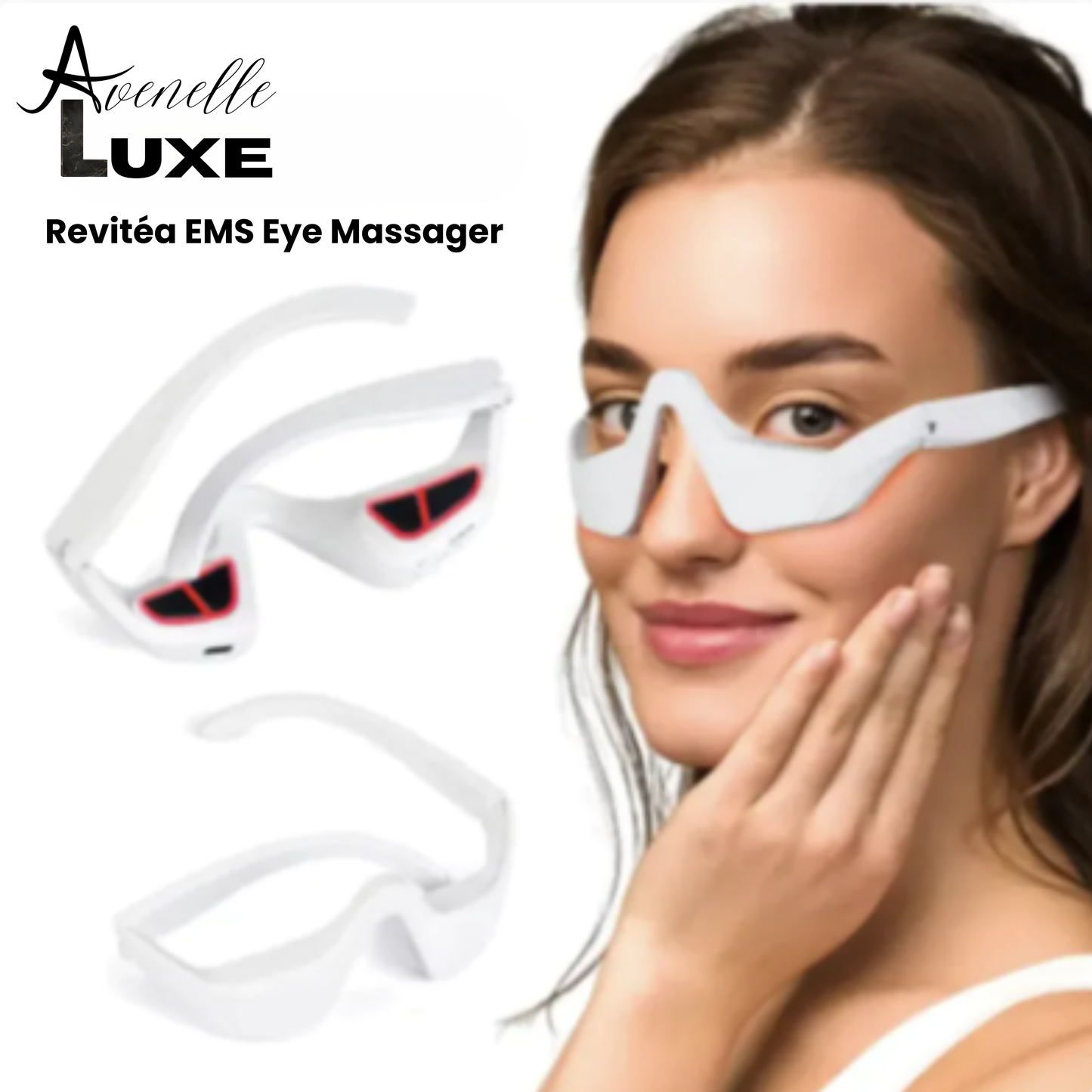 Avenelle Luxe Revitéa™ EMS Eye Massager – Red Light & Gentle Microcurrent Skincare Device