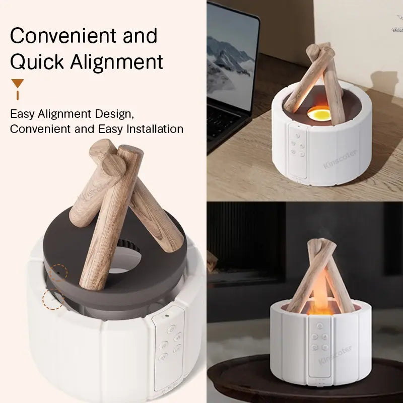 Avenelle Luxe EmberMist Simulated Flame Aroma Diffuser – Ultrasonic Essential Oil & LED Mist Lamp - Avenelle Luxe