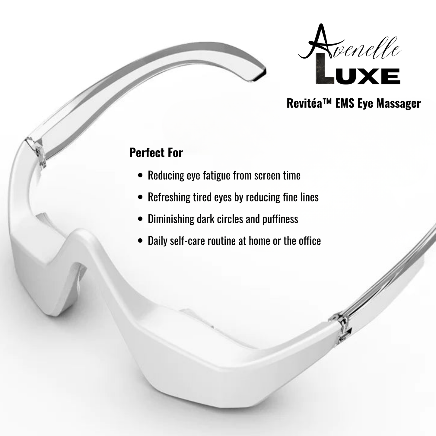 Avenelle Luxe Revitéa™ EMS Eye Massager – Red Light & Gentle Microcurrent Skincare Device